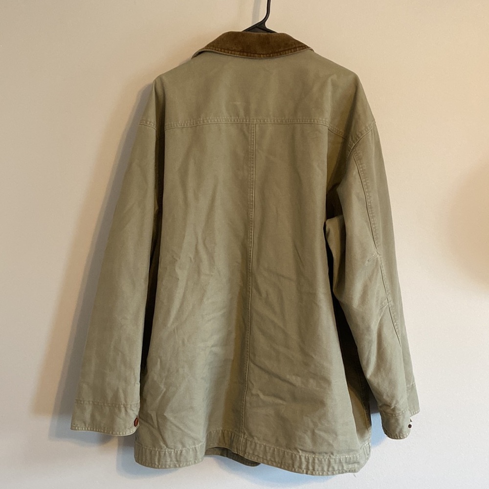 L.L. Bean Men's Tan Field Jacket with Brown Corduroy Collar - Picture 3 of 4